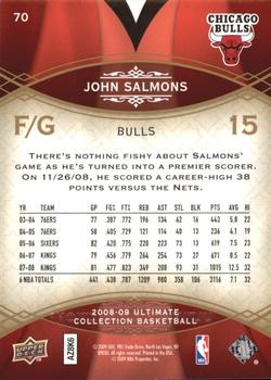 2008-09 Upper Deck Ultimate Collection #70 John Salmons Back