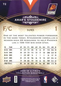 2008-09 Upper Deck Ultimate Collection #72 Amare Stoudemire Back