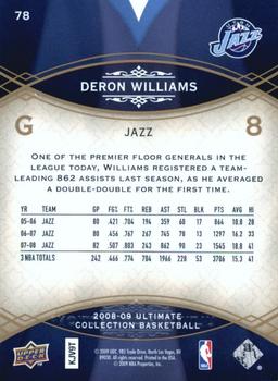 2008-09 Upper Deck Ultimate Collection #78 Deron Williams Back