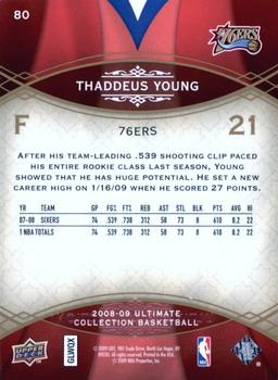 2008-09 Upper Deck Ultimate Collection #80 Thaddeus Young Back