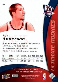 2008-09 Upper Deck Ultimate Collection #94 Ryan Anderson Back