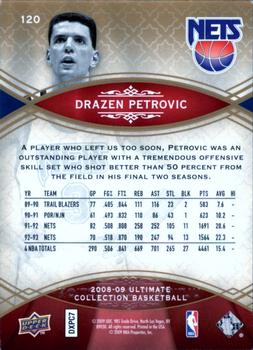 2008-09 Upper Deck Ultimate Collection #120 Drazen Petrovic Back
