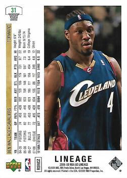 2008-09 Upper Deck Lineage #31 Ben Wallace Back
