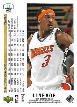 2008-09 Upper Deck Lineage #82 Gerald Wallace Back