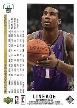 2008-09 Upper Deck Lineage #97 Amare Stoudemire Back