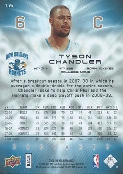 2008-09 Upper Deck Radiance #16 Tyson Chandler Back