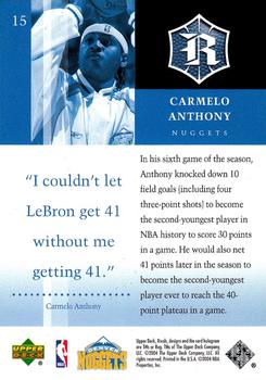 2004-05 Upper Deck Rivals Box Set #15 Carmelo Anthony Back