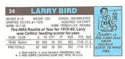 1980-81 Topps - Singles #34 Larry Bird Back