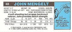 1980-81 Topps - Singles #48 John Mengelt Back
