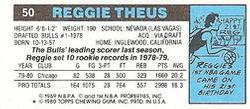 1980-81 Topps - Singles #50 Reggie Theus Back