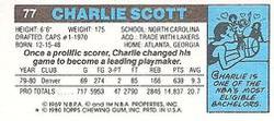 1980-81 Topps - Singles #77 Charlie Scott Back