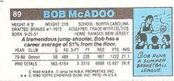 1980-81 Topps - Singles #89 Bob McAdoo Back