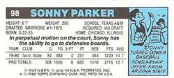 1980-81 Topps - Singles #98 Sonny Parker Back