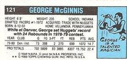 1980-81 Topps - Singles #121 George McGinnis Back