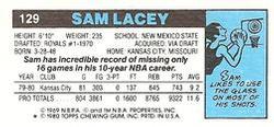 1980-81 Topps - Singles #129 Sam Lacey Back