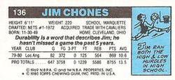 1980-81 Topps - Singles #136 Jim Chones Back