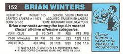 1980-81 Topps - Singles #152 Brian Winters Back