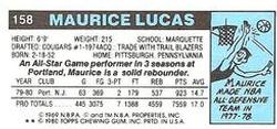 1980-81 Topps - Singles #158 Maurice Lucas Back