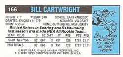 1980-81 Topps - Singles #166 Bill Cartwright Back