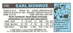 1980-81 Topps - Singles #170 Earl Monroe Back