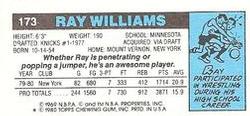 1980-81 Topps - Singles #173 Ray Williams Back