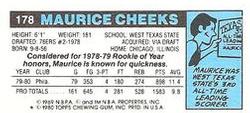 1980-81 Topps - Singles #178 Maurice Cheeks Back
