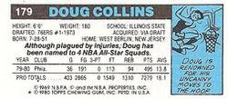 1980-81 Topps - Singles #179 Doug Collins Back
