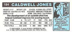 1980-81 Topps - Singles #184 Caldwell Jones Back