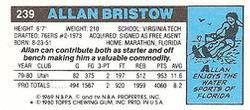 1980-81 Topps - Singles #239 Allan Bristow Back