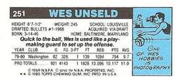 1980-81 Topps - Singles #251 Wes Unseld Back