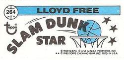 1980-81 Topps - Singles #264 Lloyd Free Back