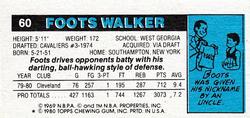 1980-81 Topps - Singles #60 Foots Walker Back
