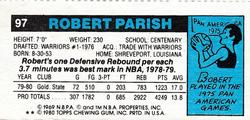 1980-81 Topps - Singles #97 Robert Parish Back