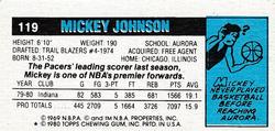 1980-81 Topps - Singles #119 Mickey Johnson Back