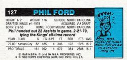 1980-81 Topps - Singles #127 Phil Ford Back