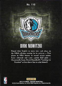 2013-14 Panini Crusade - Crusade Blue #110 Dirk Nowitzki Back