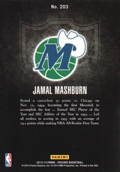2013-14 Panini Crusade - Crusade Blue #203 Jamal Mashburn Back