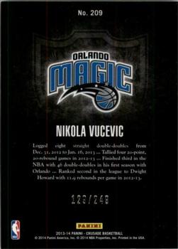 2013-14 Panini Crusade - Crusade Teal #209 Nikola Vucevic Back
