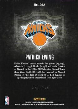 2013-14 Panini Crusade - Crusade Teal #262 Patrick Ewing Back