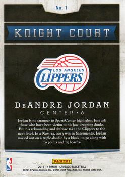 2013-14 Panini Crusade - Knight Court #1 DeAndre Jordan Back