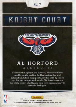 2013-14 Panini Crusade - Knight Court #7 Al Horford Back