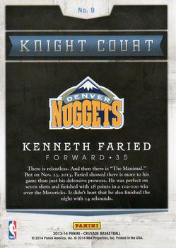 2013-14 Panini Crusade - Knight Court #9 Kenneth Faried Back