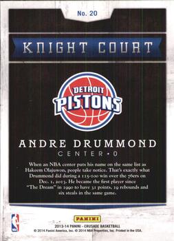 2013-14 Panini Crusade - Knight Court #20 Andre Drummond Back