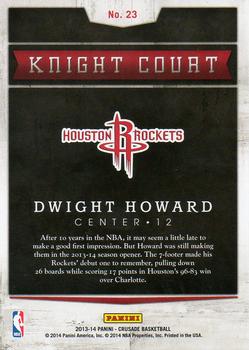 2013-14 Panini Crusade - Knight Court #23 Dwight Howard Back