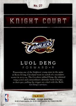 2013-14 Panini Crusade - Knight Court #27 Luol Deng Back