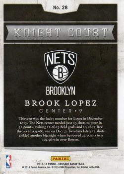 2013-14 Panini Crusade - Knight Court #28 Brook Lopez Back