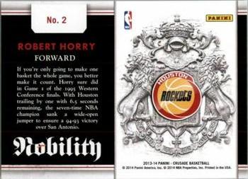 2013-14 Panini Crusade - Nobility Silver #2 Robert Horry Back