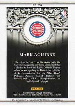 2013-14 Panini Crusade - Quest Autographs #24 Mark Aguirre Back