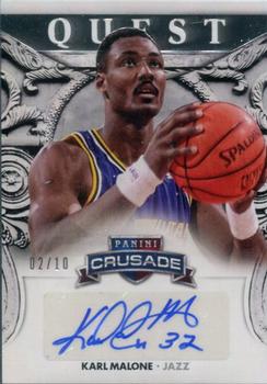 2013-14 Panini Crusade - Quest Autographs Silver #33 Karl Malone Front