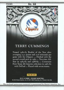 2013-14 Panini Crusade - Quest Memorabilia Prime #68 Terry Cummings Back